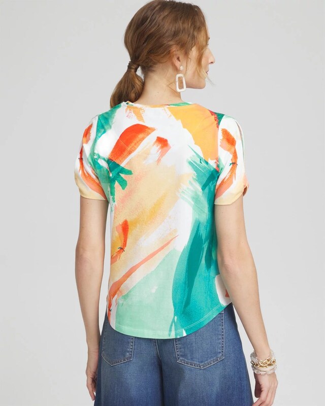 Abstract Cold Shoulder Tee - image 3